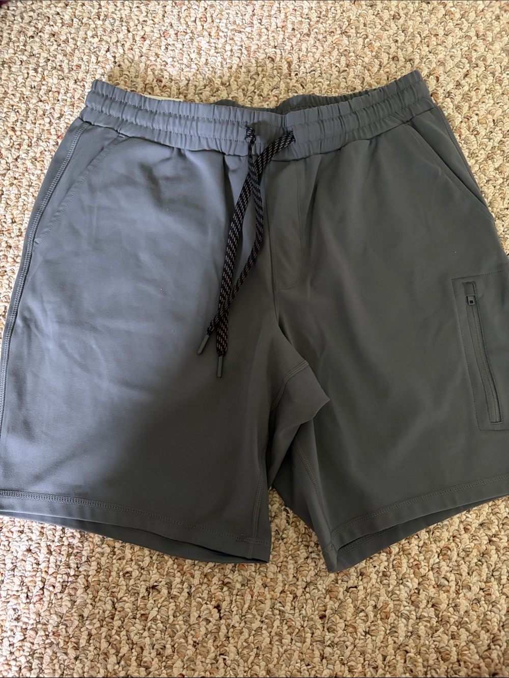 Mondetta Men's Charcoal Gray Athletic Drawstring Shorts